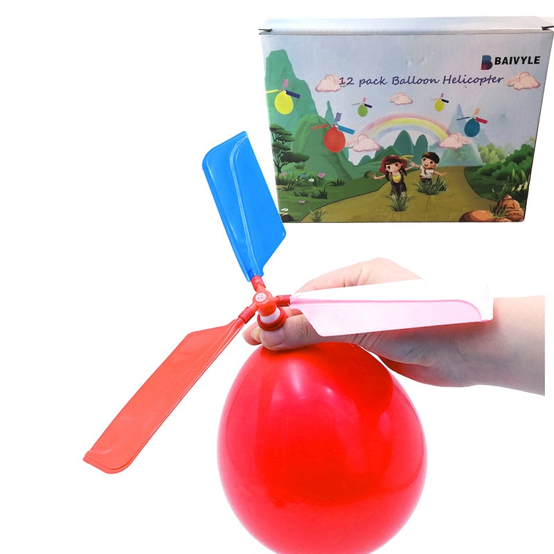 BAIVYLE Kids Toy Balloon Helicopter (12 pack) Children's Day Gift Party Favor easter basket, stocking stuffer or birthday! Flying Toys for Boys and Girls - Outdoor Sport Toy for 7 8 9 10 Year Old - Image 5